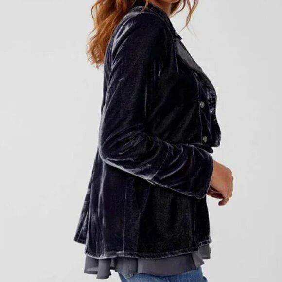 Free People Faye Velvet Jacket Size M - Picture 3 of 8